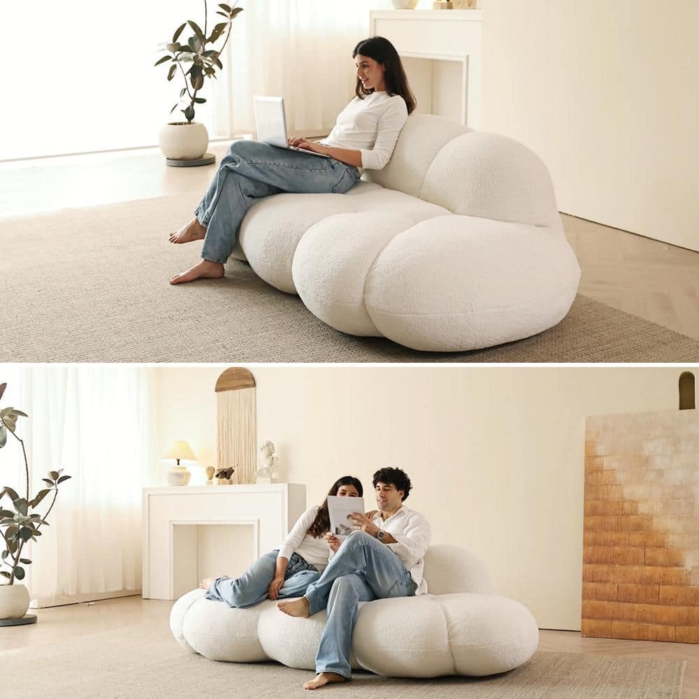 Magic Home Oversized 90 in. Polyester Sherpa Memory Foam Armless