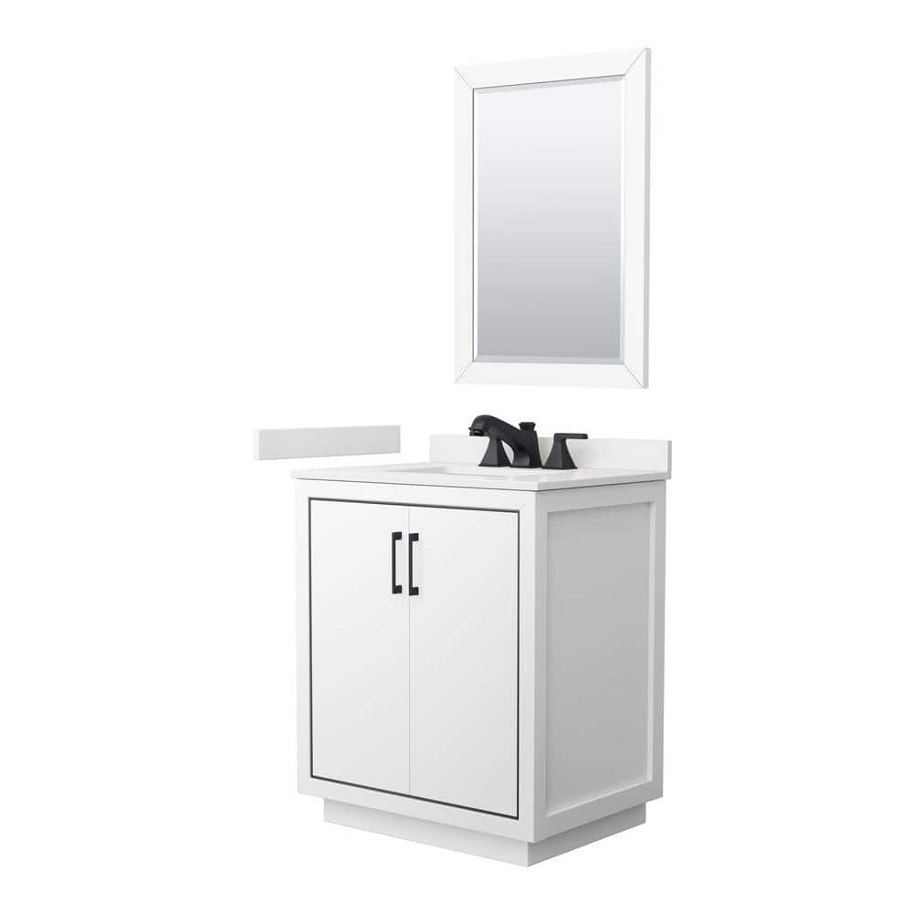 Icon 30 in. W x 22 in. D x 35 in. H Single Bath Vanity in White with White Quartz Top and 24 in. Mirror price history on PriceWatchPro