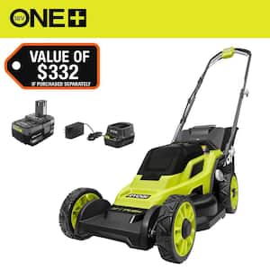 ONE+ 18V 13 in. Cordless Battery Walk Behind Push Lawn Mower with 4.0 Ah Battery and Charger