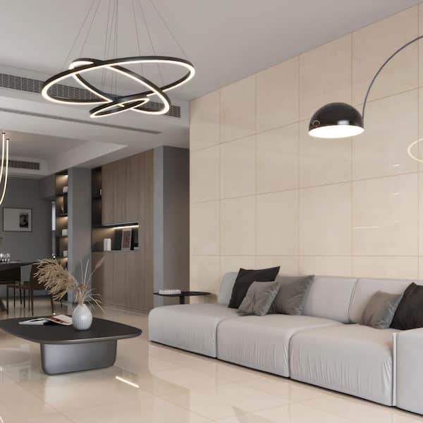 Shandar 24 in. x 24 in. Polished Crema Marfil Light Porcelain Tile (15.49 sq. ft./Case)