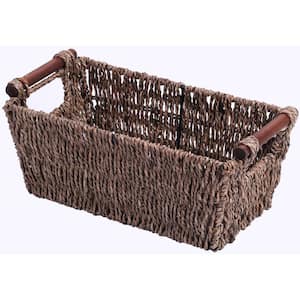 12.5 in. W x 5.25 in. H Seagrass Counter-Top Basket Great for Folded Paper Towel
