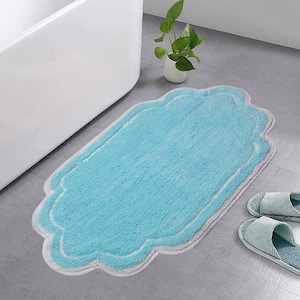 Allure Collection 100% Cotton Tufted Bath Rug, 21 in. x34 in. Bath Rug, Turquoise