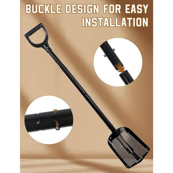 Misopily 26-48 in. Metal Adjustable Handle Steel Shovel with D
