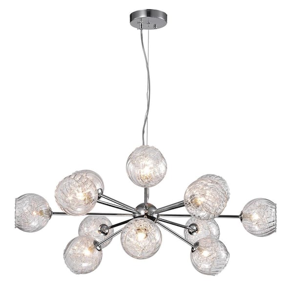 Ginherd 31.5 in. 12-Light Indoor Chrome Finish Chandelier