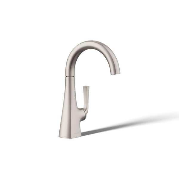 Graze Single Handle Beverage Faucet in Vibrant Stainless Steel