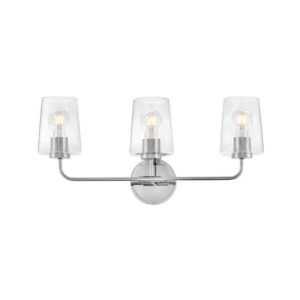 LARK Kline 23.75 in. 3 Light Chrome Vanity Light