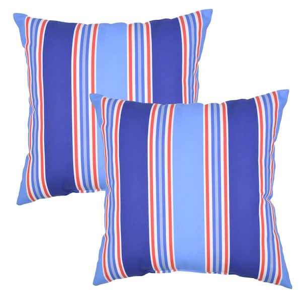 Plantation Patterns, LLC Mariner Stripe Square Outdoor Throw Pillow (2-Pack)
