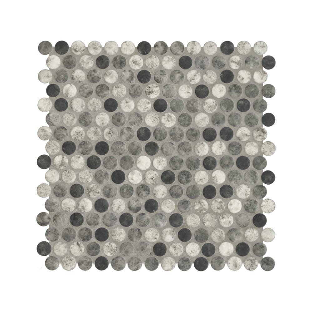 Take Home Tile Sample-Urban Tapestry Penny Round 4 in. x 4 in. x 6 mm Glass Mesh-Mounted Mosaic Tile price history on PriceWatchPro