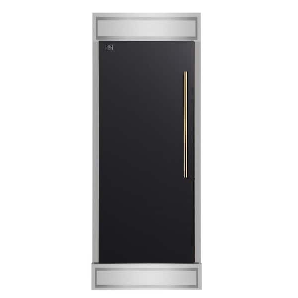 Maderno 28 in. Built-In Convertible Refrigerator in Black, Left Swing, Decorative Grill