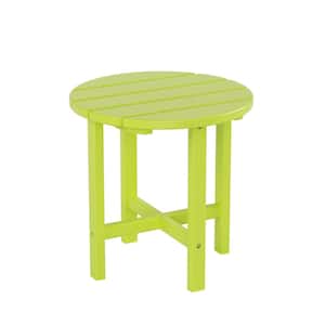 Mason 18 in. Lime Poly Plastic Fade Resistant Outdoor Patio Round Adirondack Side Table