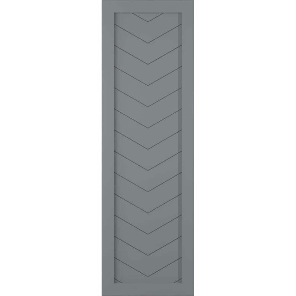 15 in. x 39 in. PVC Single Panel Chevron Modern Style Fixed Mount Board and Batten Shutters in Ocean Swell price history on PriceWatchPro