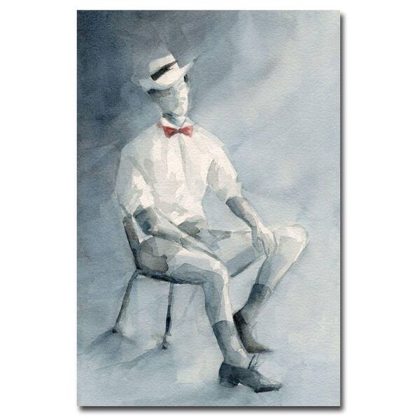 Trademark Fine Art 30 in. x 47 in. Man in White Shirt and Bowtie Canvas Art-DISCONTINUED