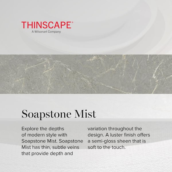 THINSCAPE 8 ft. L x 25 in. D Engineered Composite Countertop in Volakas  Marble with Satin Finish TSTB-TS504-LR-25X96 - The Home Depot