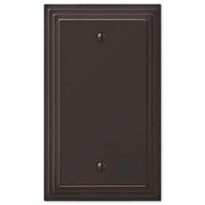 Tiered 1 Gang Blank Metal Wall Plate - Aged Bronze