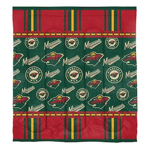 Minnesota Wild 5-Piece Multi Colored Rotary Full Size Polyester Bed In a Bag Set