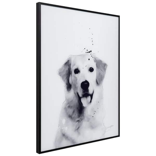 Empire Art Direct Pitbull Black and White Pet Paintings on Printed Glass  Encased with a Gunmetal Anodized Frame AAGB-JP1040-2418 - The Home Depot