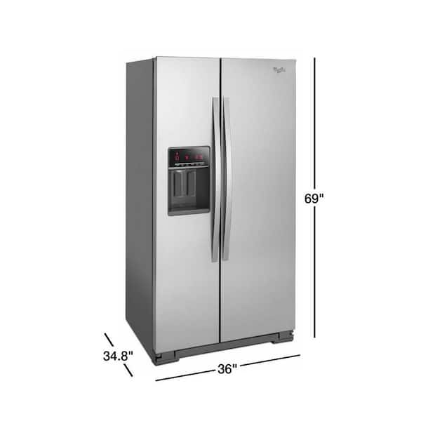 Whirlpool 26 cu. ft. Side by Side Refrigerator in Monochromatic Stainless  Steel WRS586FIEM - The Home Depot