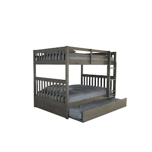 Charcoal Gray Series Charcoal Gray Full Size Over Full Size Bunkbed with Trundle Bed