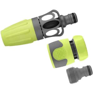 3-Piece Garden Hose Quick-Connect Spray Nozzle Kit