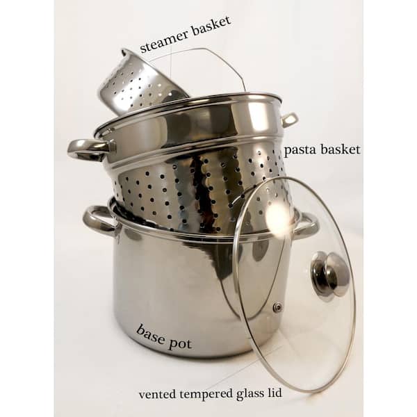 Silver for sale online Cook N Home 02401 Stainless Steel 4-Piece Pasta Cooker