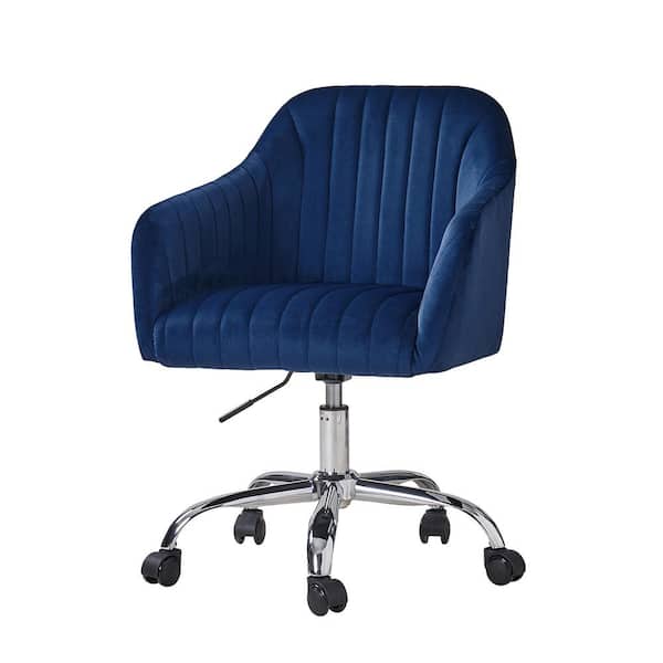 JAYDEN CREATION Thomas Nary Modern Velvet Swivel Task Chair with Channel Tufted Back