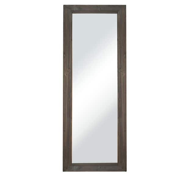 Unbranded 22 in. W x 65 in. H Full Length Rectangular Wood Framed Wall Bathroom Vanity Mirror in Gray