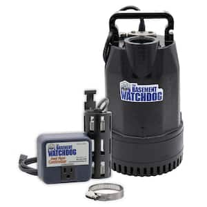 1/3 HP Cast Iron Submersible Sump Pump with Top Discharge and Caged Dual Float Switch and Controller