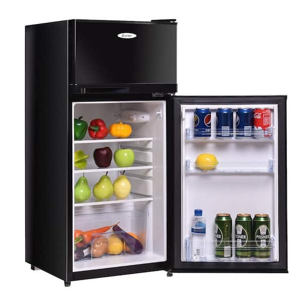 3.4 cu. ft. Compact Mini Fridges in Black with Freezer Door
