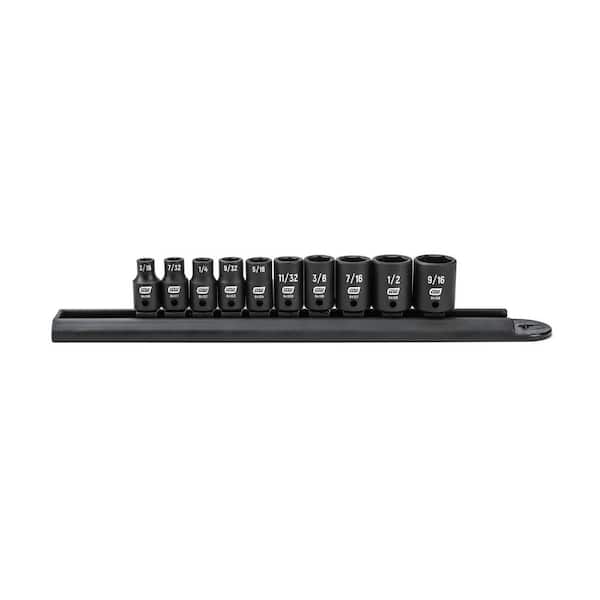 GEARWRENCH 1/4 in. Drive 6 Point Standard Impact SAE Socket Set (10-Piece)