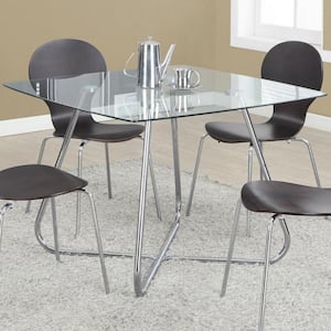 Danielle Black Gold White Glass 40 in Pedestal Dining Table (Seats 4)