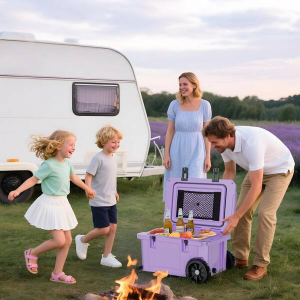 futhork Purple 55 qt. Portable Chest Cooler, Leak-Proof Outdoor
