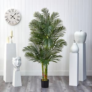 6 ft. Artificial Triple Stalk Golden Cane Palm Tree