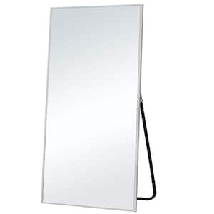 70 in. x 31 in. Modern Full Rectangle Length Dressing Mirror Aluminum Alloy Thin Framed Bed Living Room Standing Holder