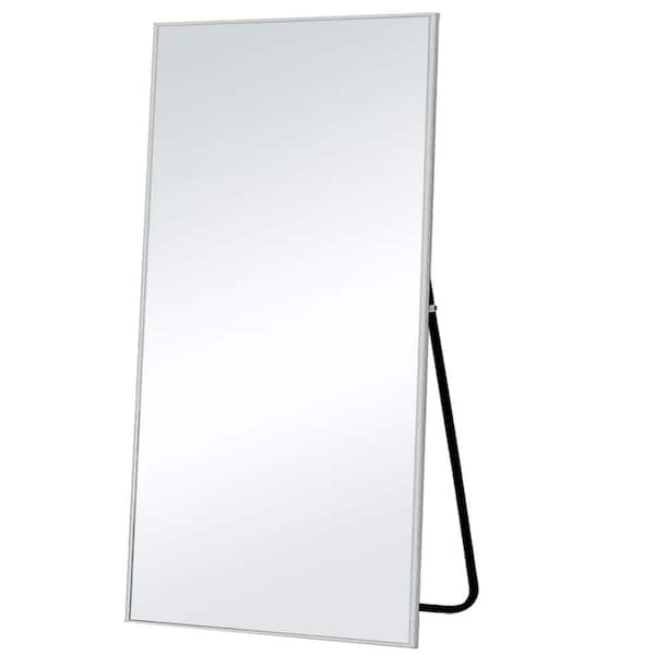 Lirago 70 in. x 31 in. Modern Full Rectangle Length Dressing Mirror Aluminum Alloy Thin Framed Bed Living Room Standing Holder