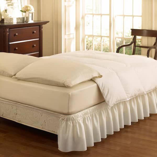 EasyFit Ruffled Wrap Around White King Bed Skirt 11577QUEEN/KINGWH - The  Home Depot