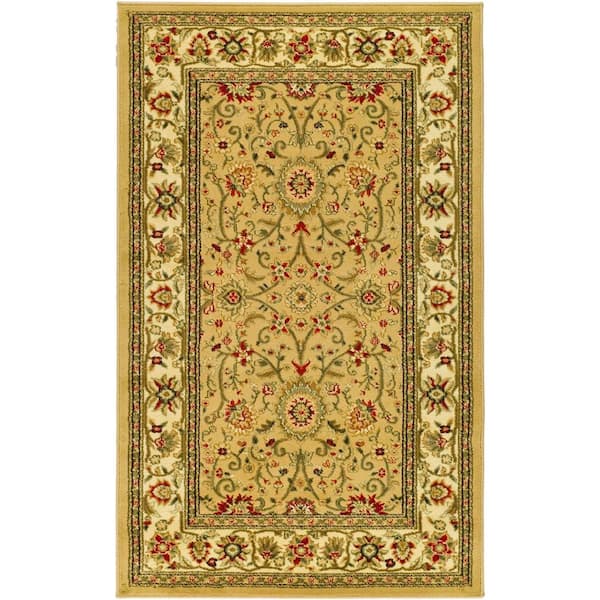 SAFAVIEH Lyndhurst Beige/Ivory Doormat 3 ft. x 5 ft. Border Area Rug