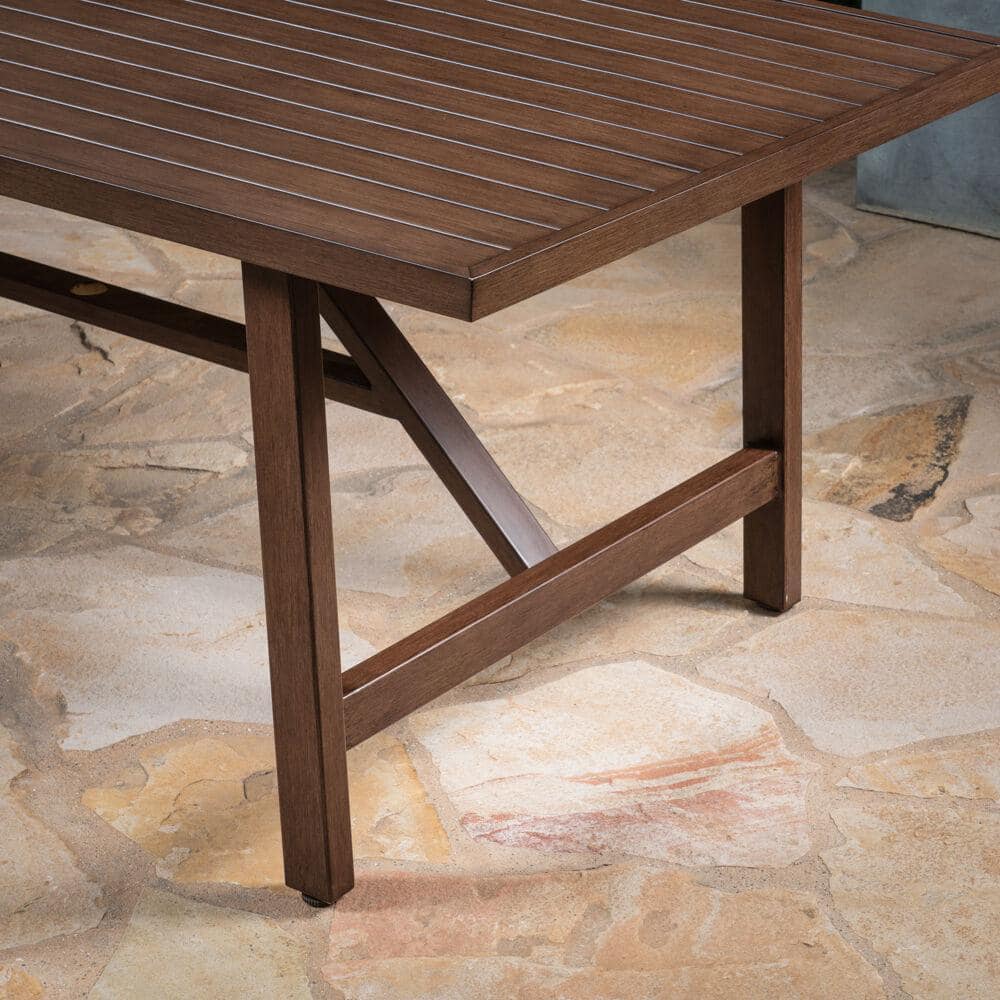 Atlas 7-Piece Modern Farmhouse Outdoor Dining Set with Swivel Rockers