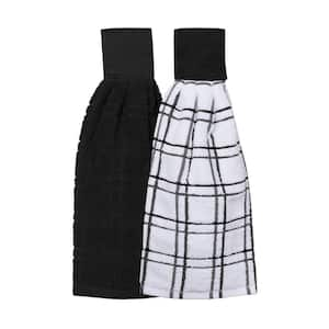  Buffalo Plaid Kitchen Towel Set, Black and White - 2