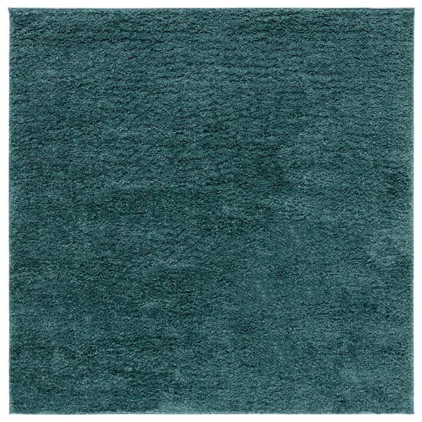 SAFAVIEH August Shag Green 7 ft. x 7 ft. Solid Square Area Rug