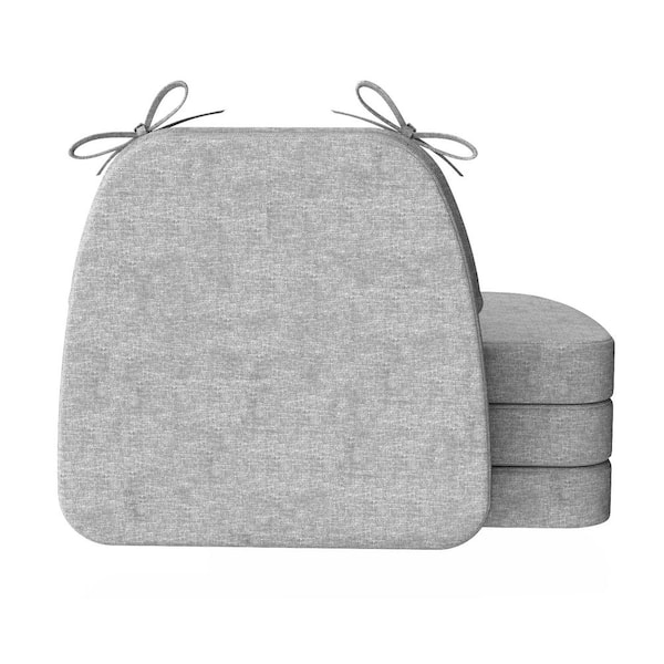 AAAAAcessories 16 in. x 17 in. Trapezoid Indoor Seat Cushion Dining Chair Cushion in Light Gray (4-Pack)