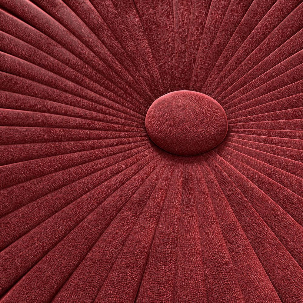 Deep Berry Velvet Round Tufted Pouf