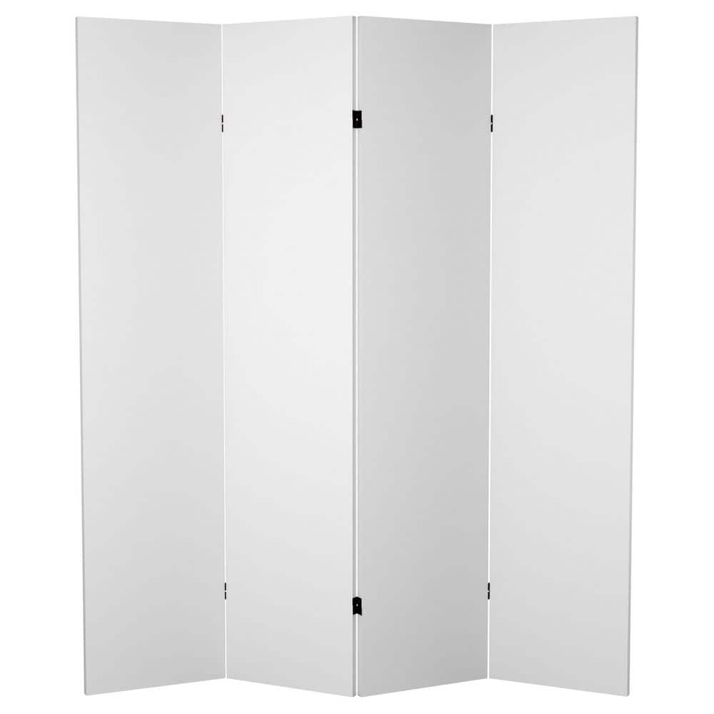 Oriental Furniture 6 Ft Tall  Do It Yourself  Canvas Room Divider  4 Panel  White