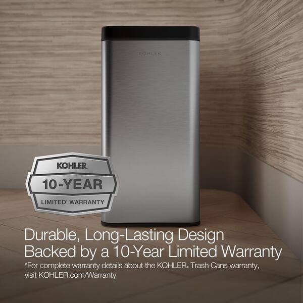 KOHLER 12-Liter Open-Top Trash Can in Stainless Steel 31313-ST