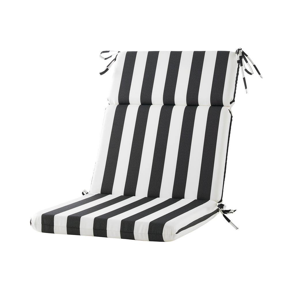 "Outdoor Seat Back Chair Cushion/Indoor Hatteras Ebony Round for Adirondack, L45.5"" x W21""x H3"", 1 Count Black Stripe" price history on PriceWatchPro