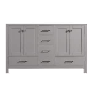 21.8 in. W. x 60 in. D x 34.5 in. H Modern Freestanding Bath Vanity Cabinet without Top in Gray