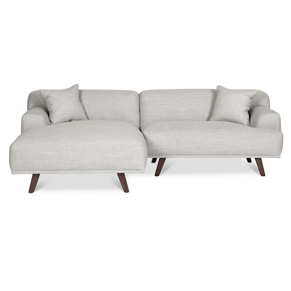 Poly and Bark Mineta 95 in. Left-Facing Sectional Sofa in Soho Grey