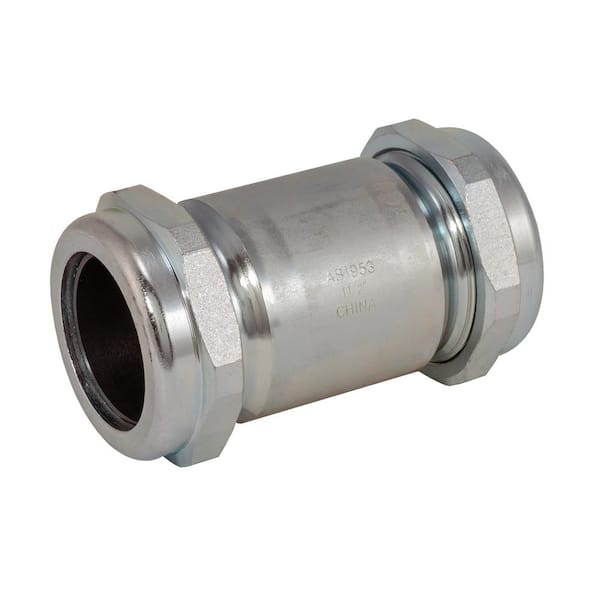 EASTMAN 1-1/2 in. IPS x 5 in. Long Pattern Galvanized Steel Compression Coupling