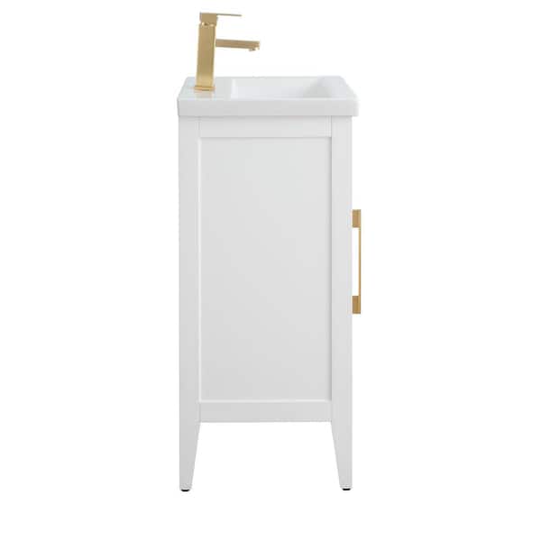 Vanity Art 20 in. W x 15.8 in D x 34 in. H Single Sink Bathroom Vanity Cabinet in White with Ceramic Top
