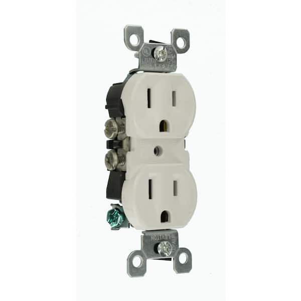 15 Amp 125 V CO/ALR Duplex Outlet/Receptacle, White (1-Pack) 12650-W