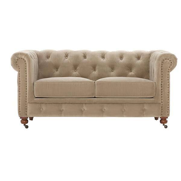 Unbranded Gordon 32 in. H x 66 in. W Sage Green Recycled Leather Loveseat